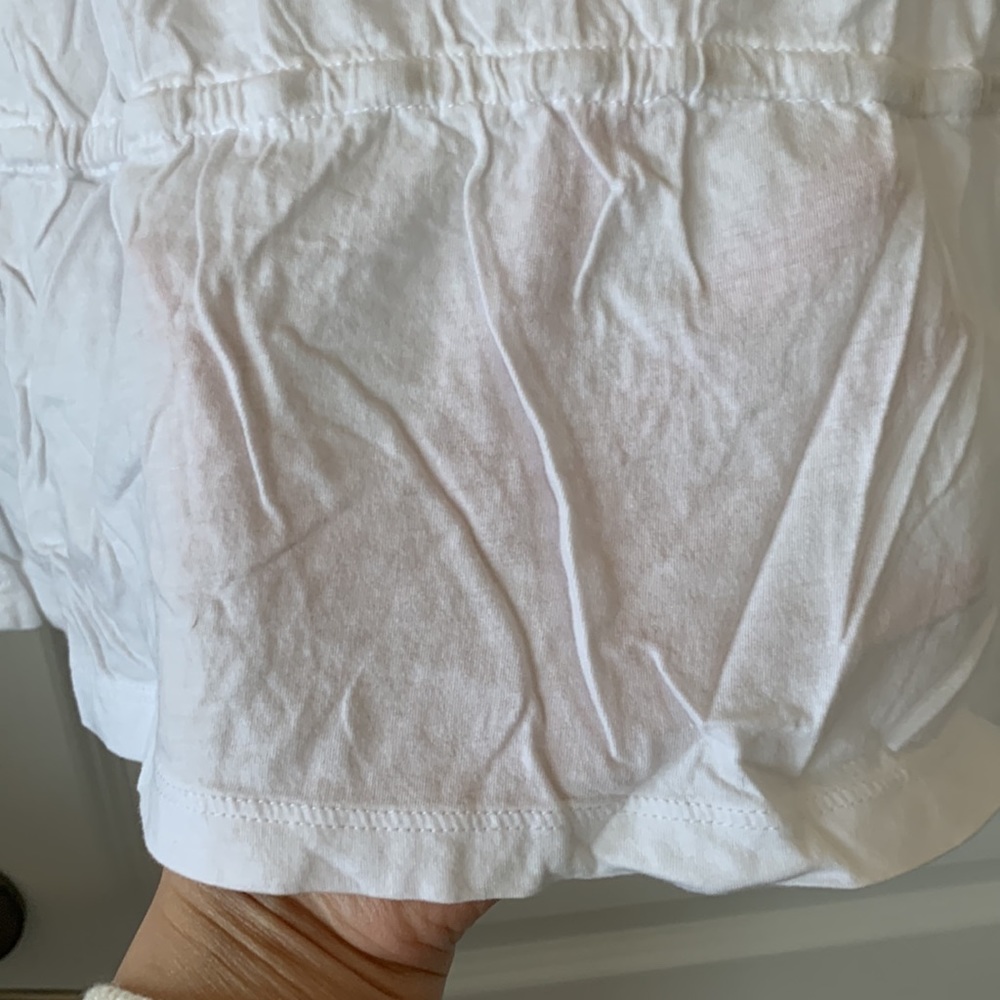 NWT LOFT White Peplum Detail Neckline Sleeveless Cotton/Modal Blend Top Size MP - Picture 8 of 9